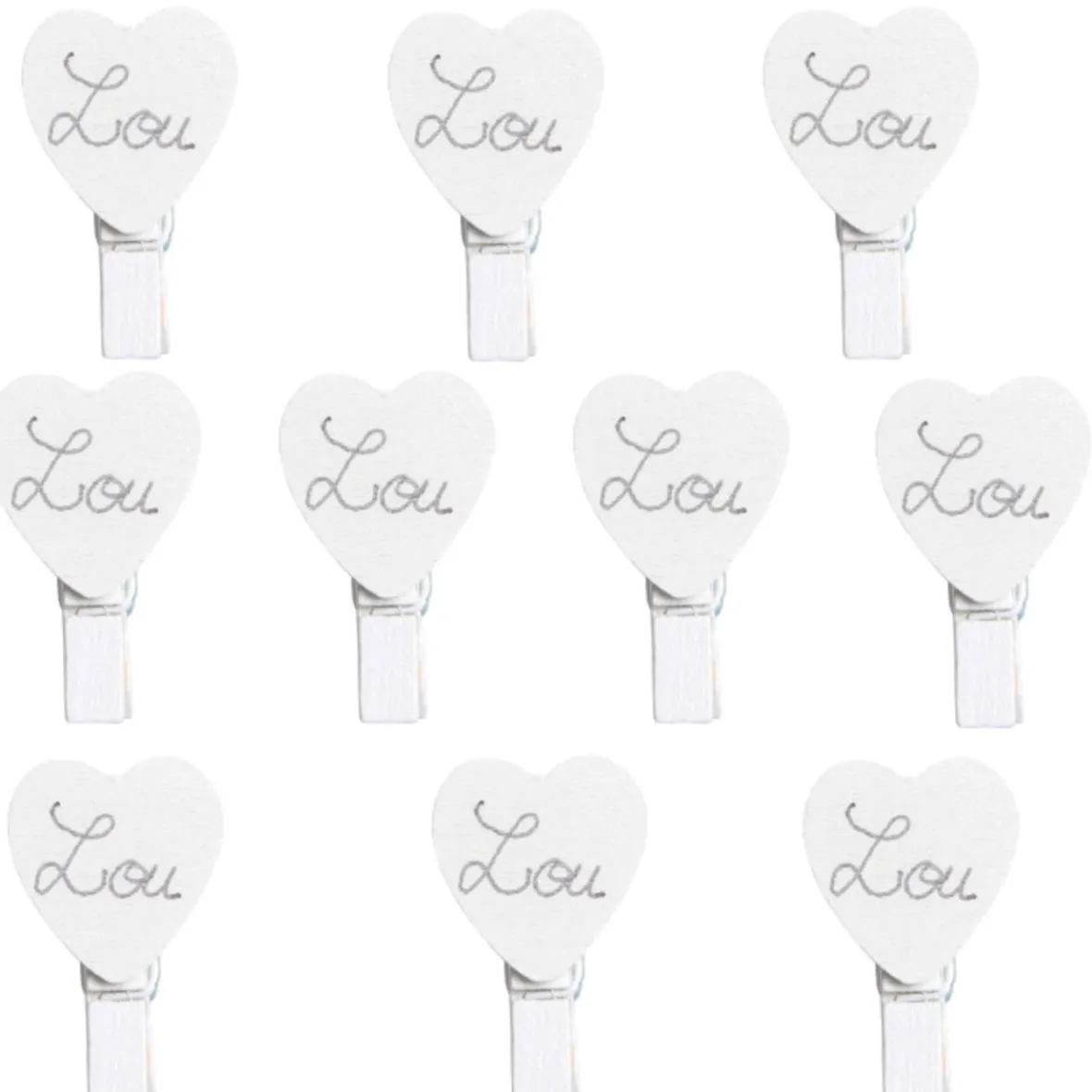 Pince coeur blanc x10-Gifi Clearance