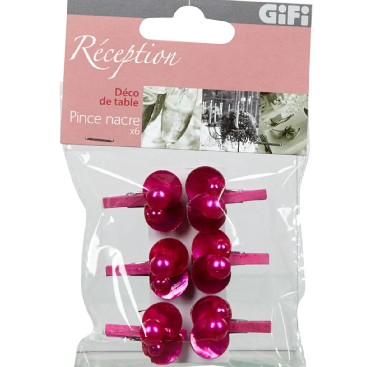 Pince coquillage rose fuchsia x6-Gifi Sale