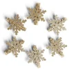 Pince de décoration flocon de neige doré x6-Gifi Discount