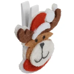 Pince de Noël motif renne et bonhomme de neige x6-Gifi Outlet