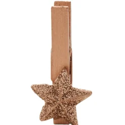 Pince en bois en forme d'étoile x10, 3 jeux de couleurs-Gifi Discount