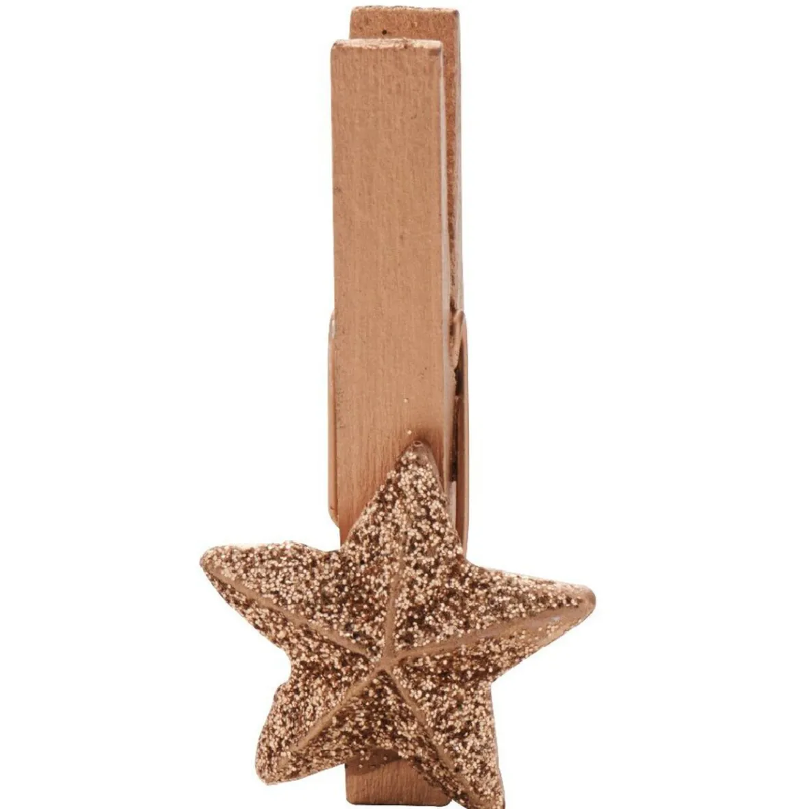 Pince en bois en forme d'étoile x10, 3 jeux de couleurs-Gifi Discount