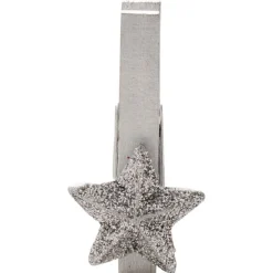 Pince en bois en forme d'étoile x10, 3 jeux de couleurs-Gifi Discount