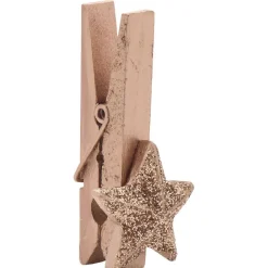 Pince en bois en forme d'étoile x10, 3 jeux de couleurs-Gifi Discount