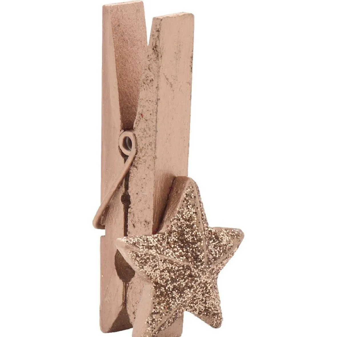 Pince en bois en forme d'étoile x10, 3 jeux de couleurs-Gifi Discount