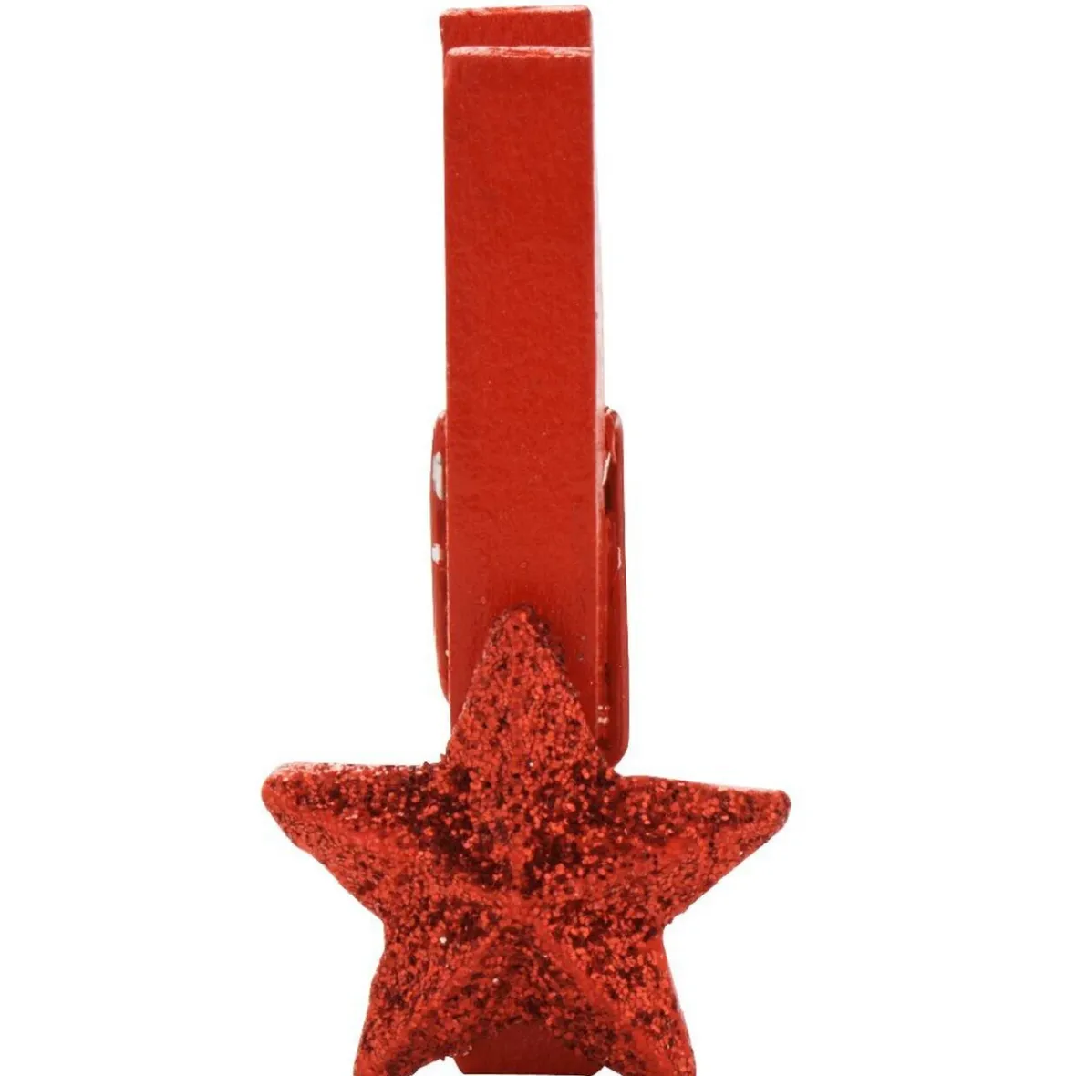 Pince en bois en forme d'étoile x10, 3 jeux de couleurs-Gifi Discount