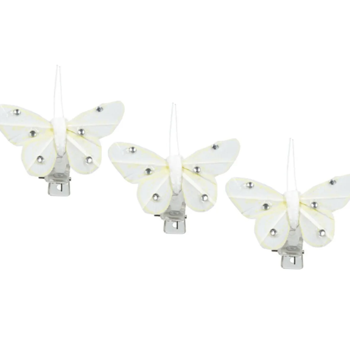 Pince papillon ivoire x3-Gifi Outlet