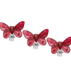 Pince papillon rouge bordeaux x3-Gifi Best