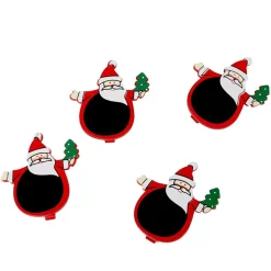 Pince Père-Noël rouge blanc ardoise x4-Gifi Hot