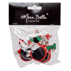 Pince Père-Noël rouge blanc ardoise x4-Gifi Hot