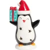 Pingouin de Noël lumineux 1LED céramique noir et blanc H15,5cm-Gifi Online