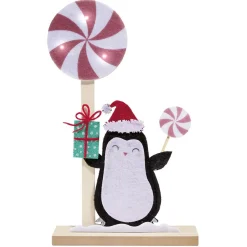 Pingouin lumineux en bois 3 MicroLED blanc chaud H30 cm-Gifi Best