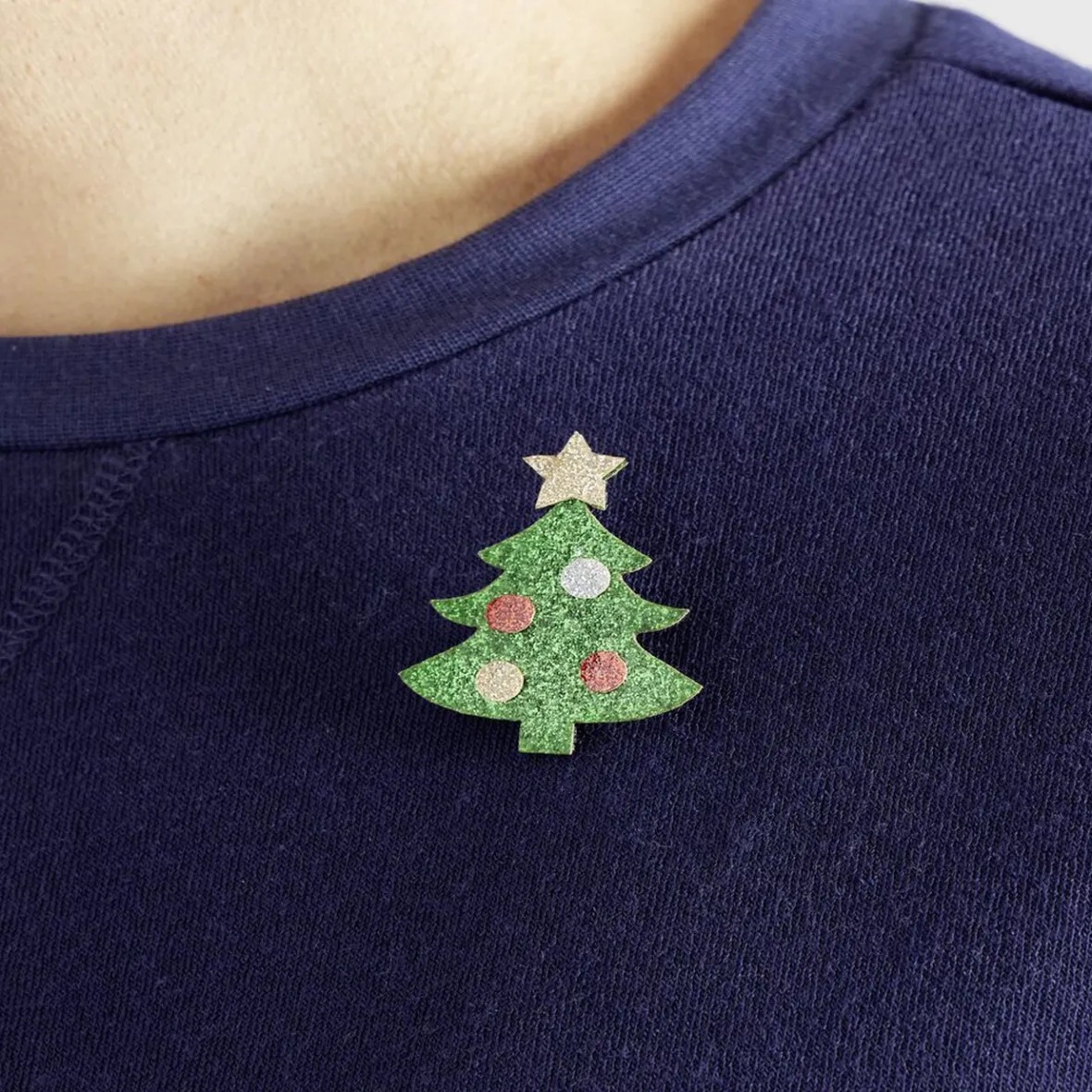 Pins Noël pailleté x4-Gifi New