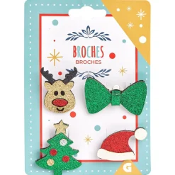 Pins Noël pailleté x4-Gifi New