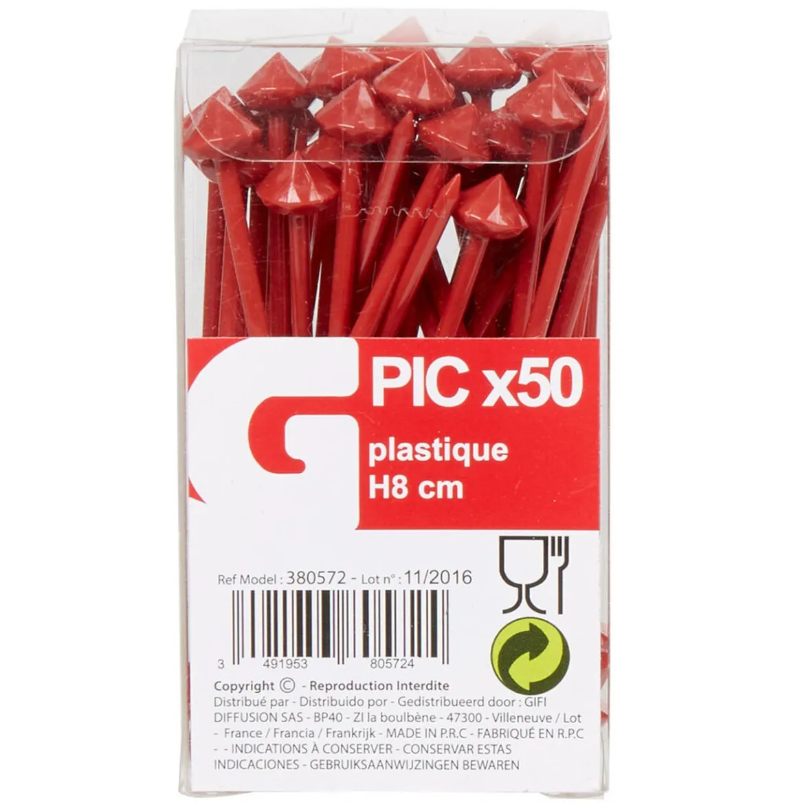 Pique à apéritif rouge x50-Gifi Online