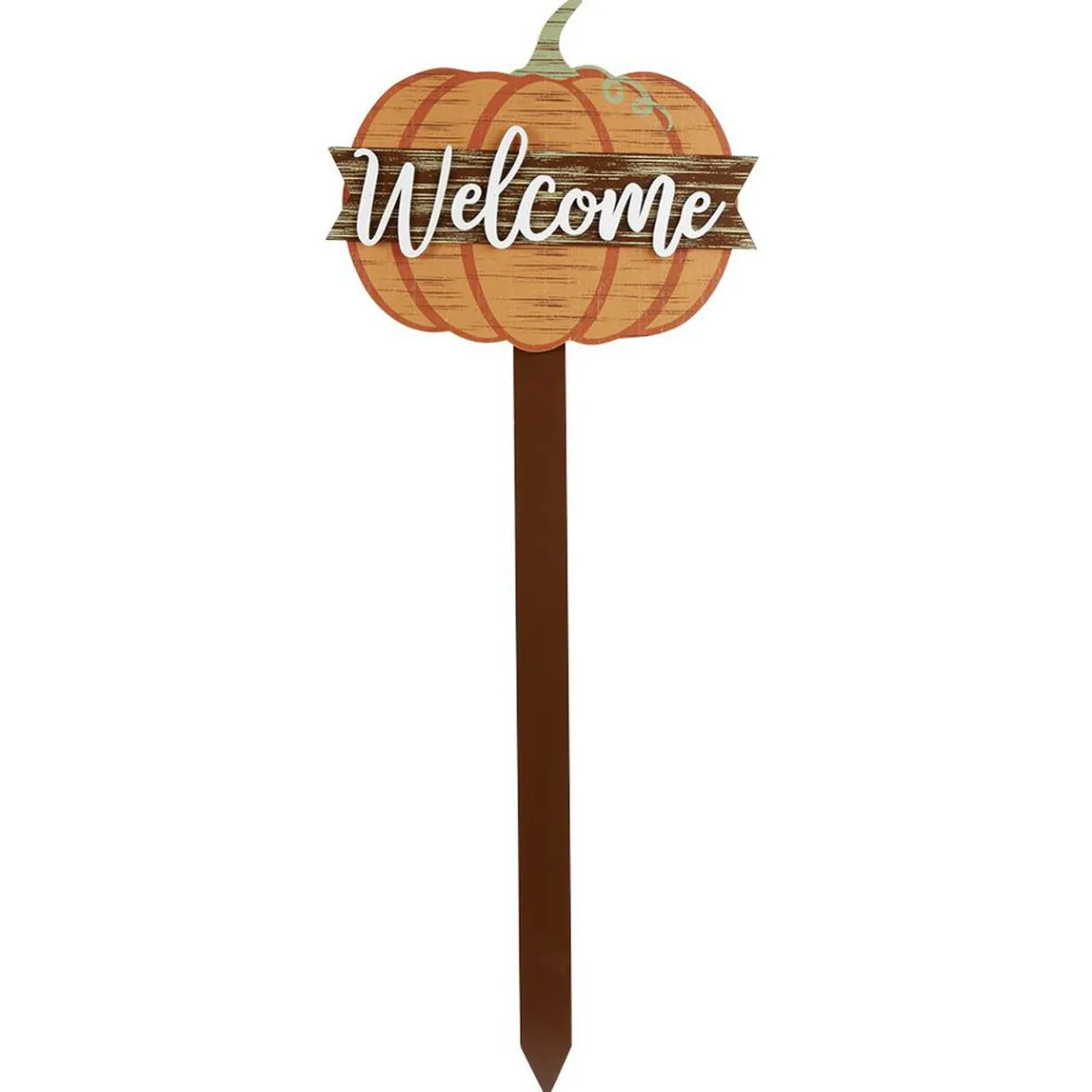 Piquet citrouille Halloween bois orange-Gifi Outlet