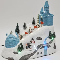 Piste de glisse pingouin animé village crèche Noël-Gifi Outlet