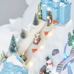 Piste de glisse pingouin animé village crèche Noël-Gifi Outlet