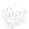Plaque Joyeuses Fêtes à suspendre 59xH35cm blanc iridescent-Gifi New