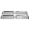 Plat à cake x4 en carton gris argenté 15,5x34cm-Gifi New