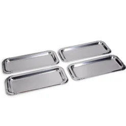 Plat à cake x4 en carton gris argenté 15,5x34cm-Gifi New