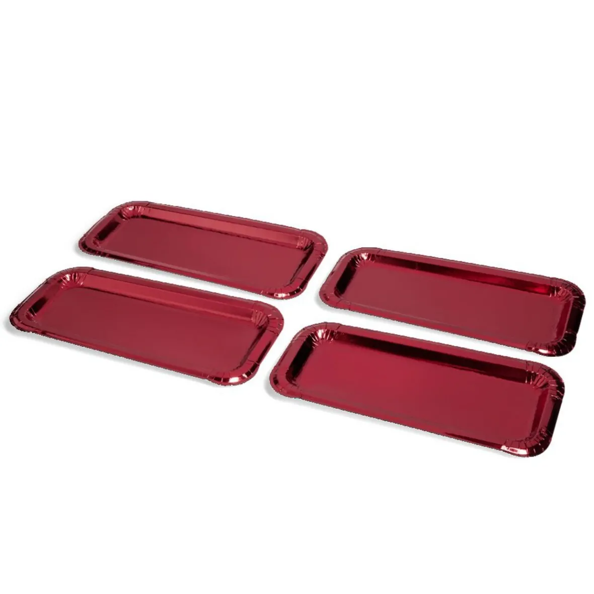 Plat à cake x4 en carton rouge 15,5x34cm-Gifi Sale