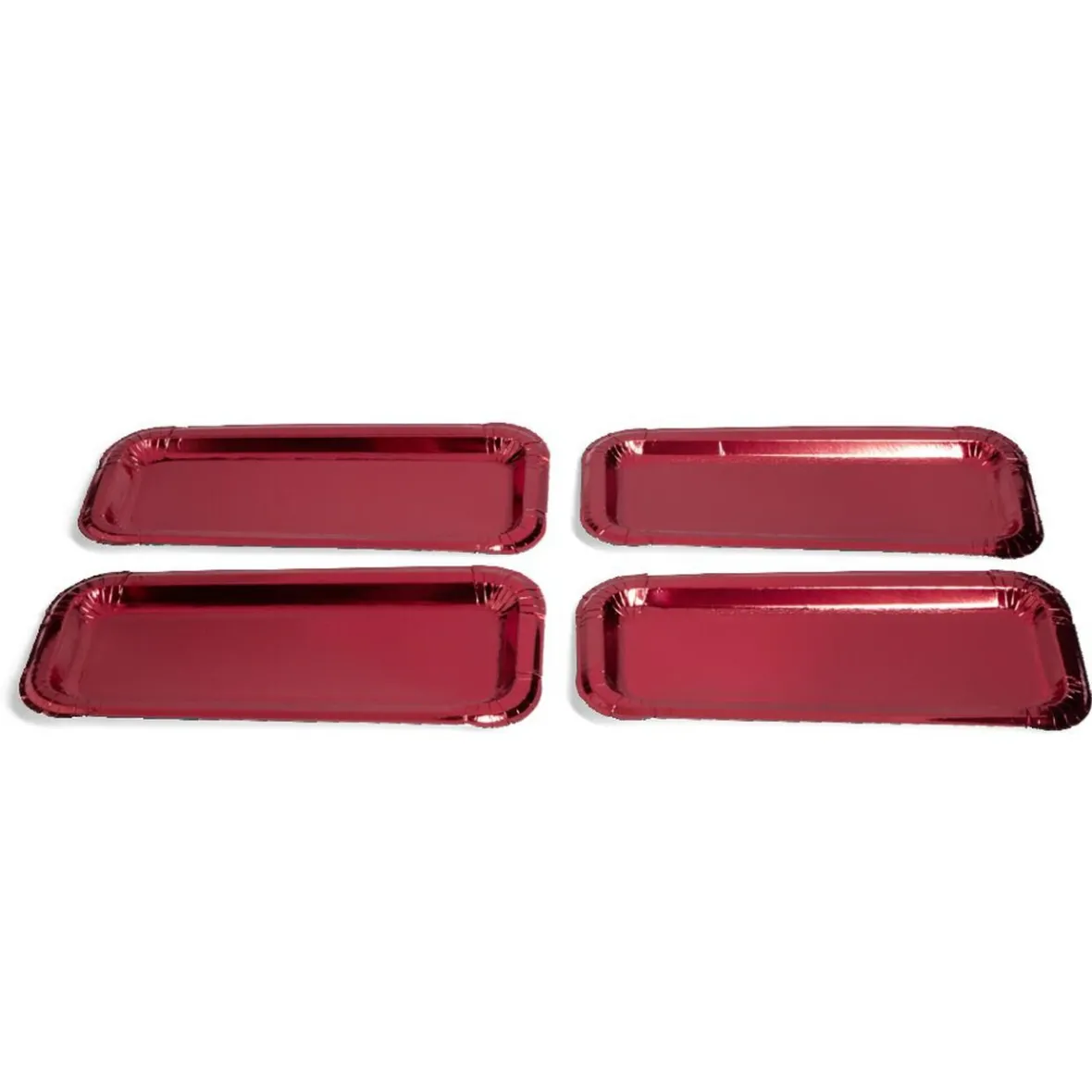 Plat à cake x4 en carton rouge 15,5x34cm-Gifi Sale