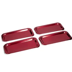 Plat à cake x4 en carton rouge 15,5x34cm-Gifi Sale