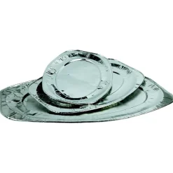 Plat de présentation ovale gris argenté x3-Gifi Outlet