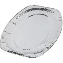 Plat de présentation ovale gris argenté x3-Gifi Outlet