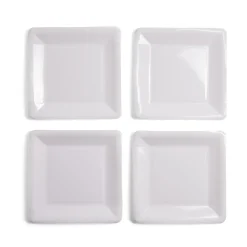 Plateau de présentation carré x4 en carton métallisé blanc 23x23cm-Gifi