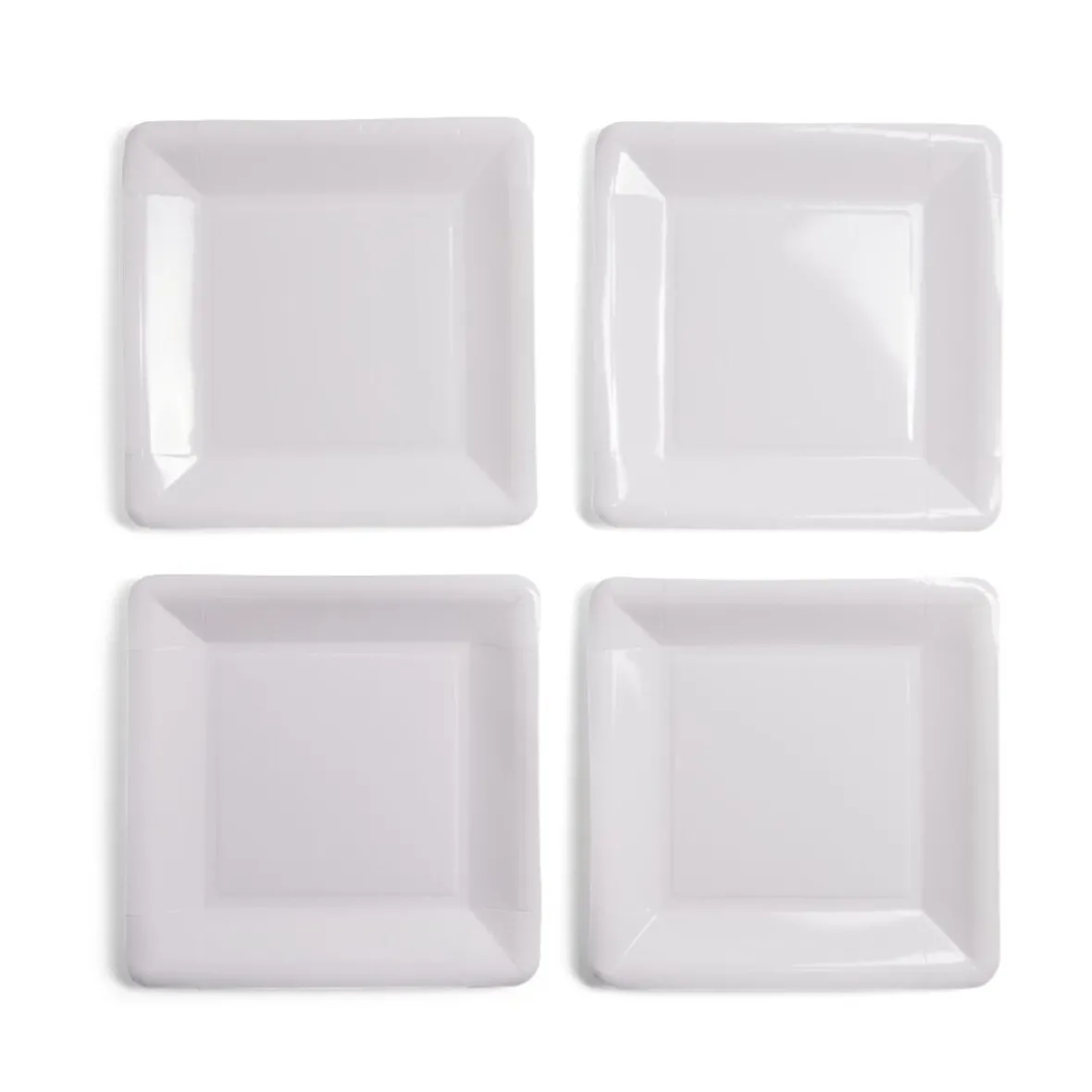 Plateau de présentation carré x4 en carton métallisé blanc 23x23cm-Gifi