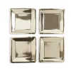 Plateau de présentation carré x4 en carton métallisé doré 23x23cm-Gifi Discount