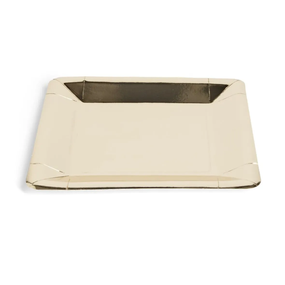 Plateau de présentation carré x4 en carton métallisé doré 23x23cm-Gifi Discount