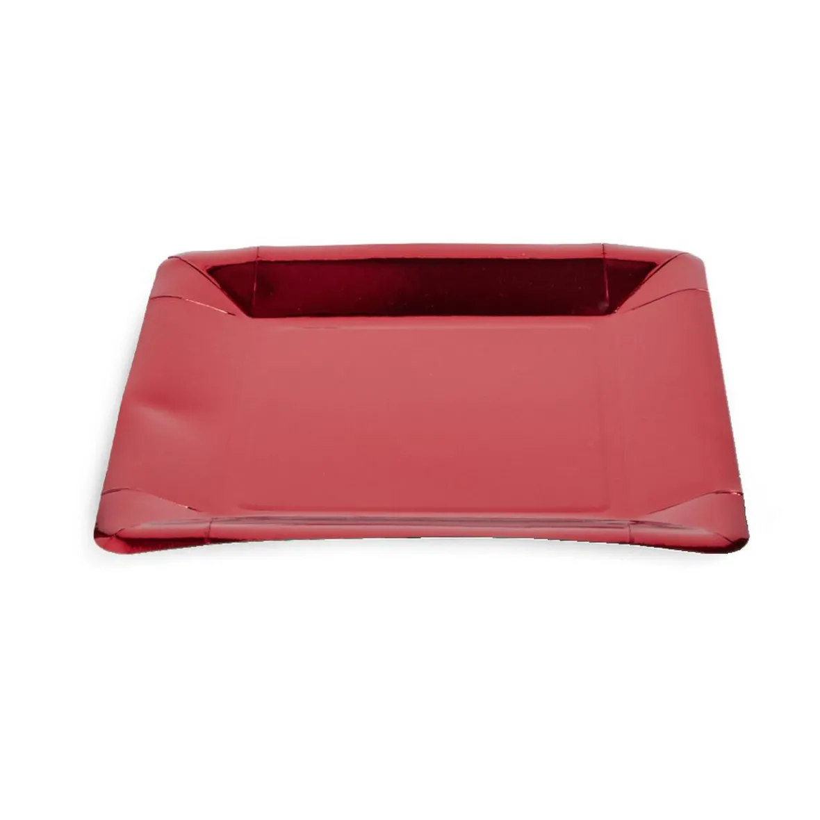 Plateau de présentation carré x4 en carton métallisé rouge 23x23cm-Gifi Outlet