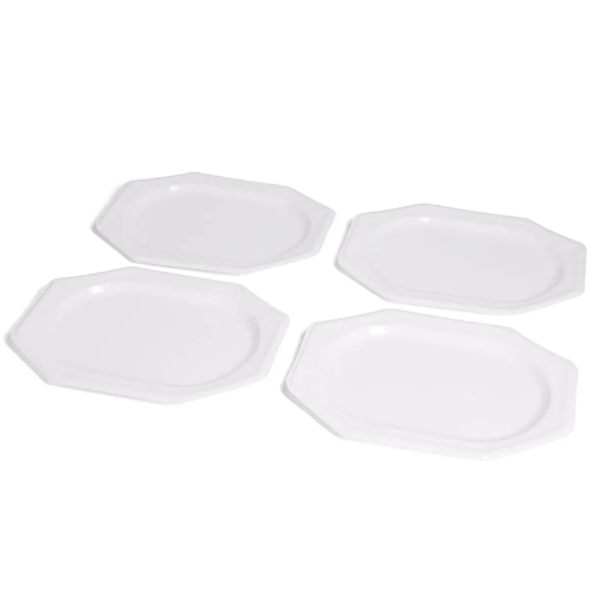 Plateau de présentation ovale x4 en carton blanc 25x34cm-Gifi Discount
