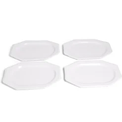 Plateau de présentation ovale x4 en carton blanc 25x34cm-Gifi Discount