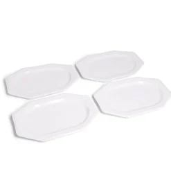 Plateau de présentation ovale x4 en carton blanc 25x34cm-Gifi Discount