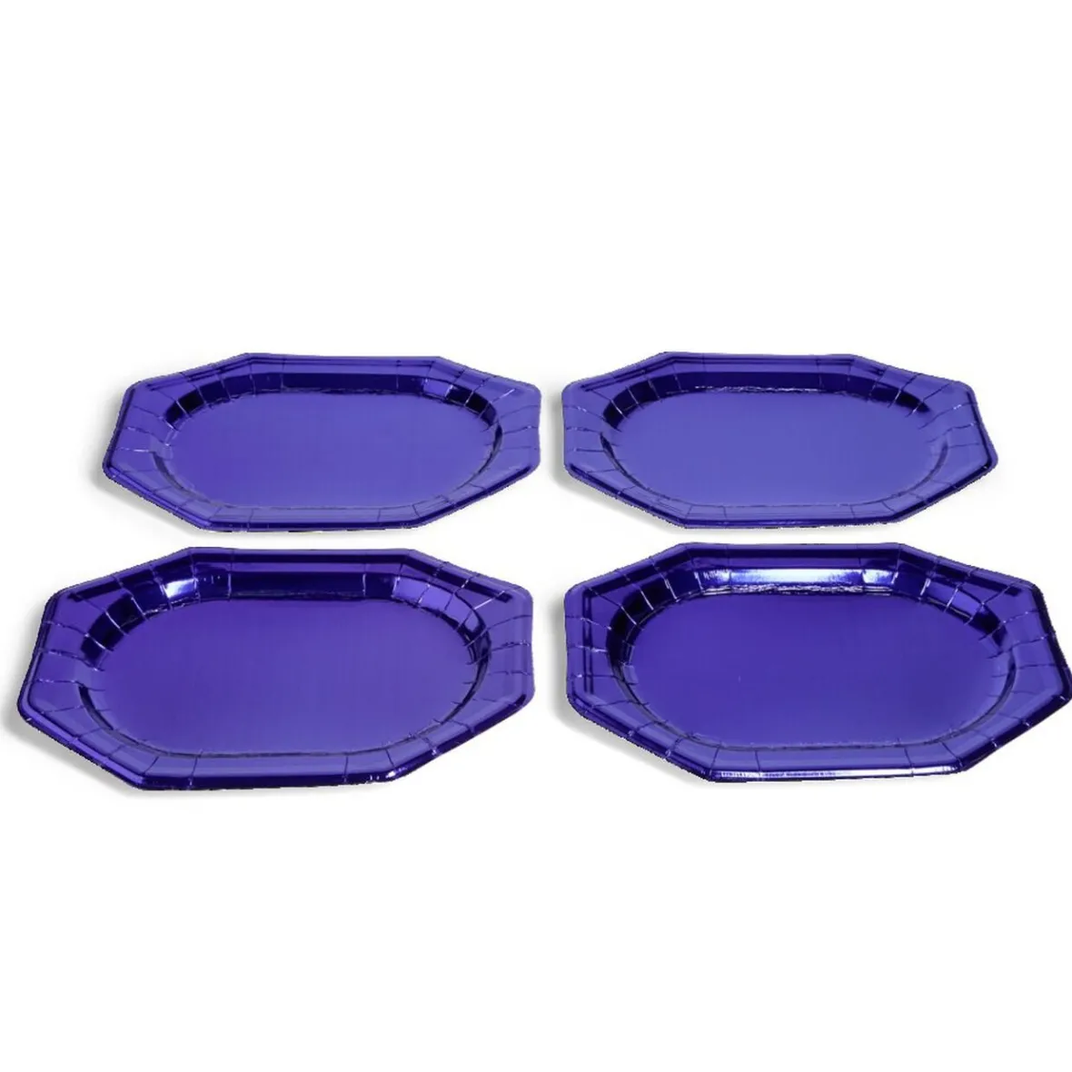 Plateau de présentation ovale x4 en carton métallisé bleu nuit 25x34cm-Gifi Best