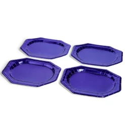 Plateau de présentation ovale x4 en carton métallisé bleu nuit 25x34cm-Gifi Best