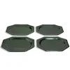 Plateau de présentation ovale x4 en carton métallisé vert sapin 25x34cm-Gifi New