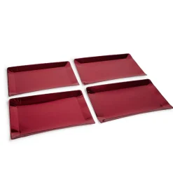 Plateau de présentation rectangulaire x4 carton métallisé rouge 28x38cm-Gifi Discount