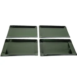 Plateau de présentation rectangulaire x4 en carton vert sapin 28x38cm-Gifi New