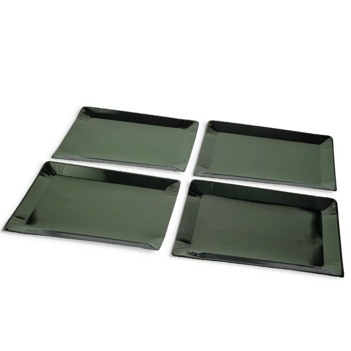 Plateau de présentation rectangulaire x4 en carton vert sapin 28x38cm-Gifi New