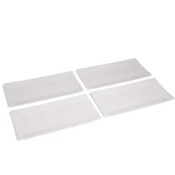 Plateau de présentation rectangulaire x4 carton métallisé blanc 19x37cm-Gifi New