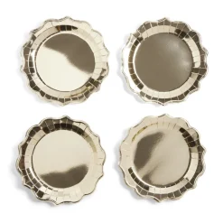 Plateau de présentation rond x4 carton métallisé doré Ø26cm-Gifi Best