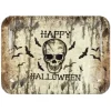Plateau Happy Halloween tête de mort et toiles d'araignées-Gifi Discount