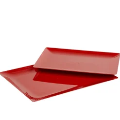 Plateau plastique rouge x2-Gifi Outlet