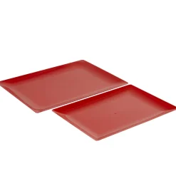 Plateau plastique rouge x2-Gifi Outlet