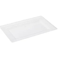 Plateau rectangulaire plastique réutilisable transparent 34,5x21,5cm x5-Gifi Discount